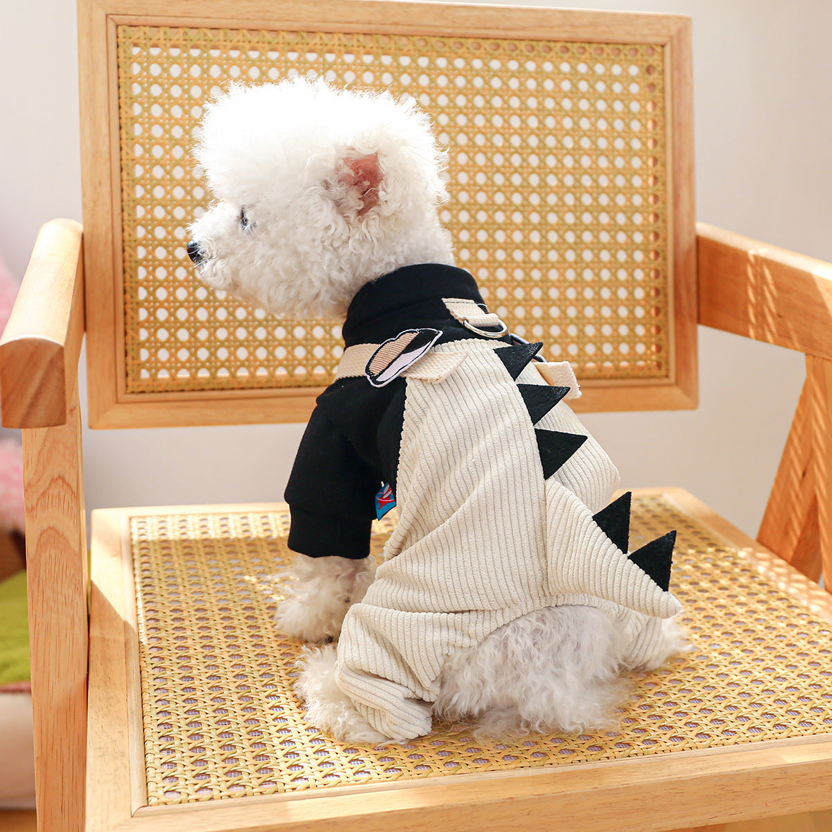 HKM-4244157 Casual Khaki Cartoon Dog Suspender Trousers in Various Sizes