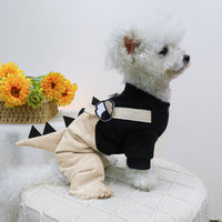 HKM-4244157 Casual Khaki Cartoon Dog Suspender Trousers in Various Sizes