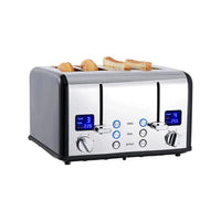 HKM-424531 Modern 4-Slice Electric Toaster with Touch Screen LED Display for Convenient Breakfast Preparation