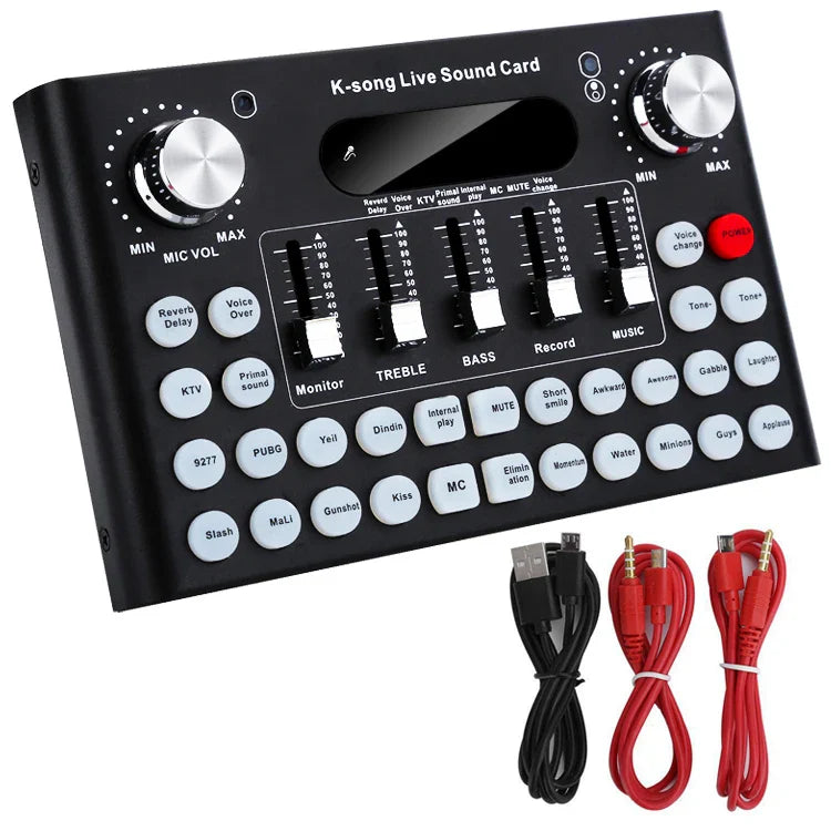 HKM-424531 Portable USB Audio Mixer and Sound Card for PC and Mobile Devices