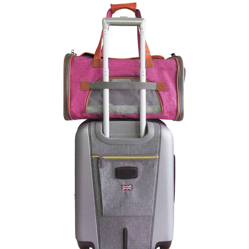 HKM-4245821 Large Capacity Waterproof Portable Pet Bag - 20-35L, Medium Soft Oxford Material, Available in Dark Gray, Light Gray, and Rose Red