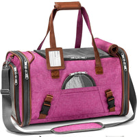 HKM-4245821 Large Capacity Waterproof Portable Pet Bag - 20-35L, Medium Soft Oxford Material, Available in Dark Gray, Light Gray, and Rose Red