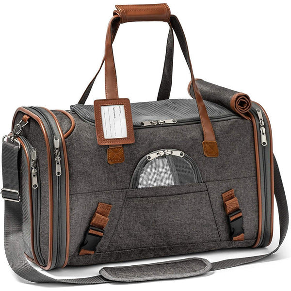 HKM-4245821 Large Capacity Waterproof Portable Pet Bag - 20-35L, Medium Soft Oxford Material, Available in Dark Gray, Light Gray, and Rose Red