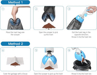 HKM-4246845 Durable Pooper Scooper for Dogs and Cats with Trash Bag Holder, Heavy-Duty ABS Material for Easy Cleanup