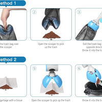 HKM-4246845 Durable Pooper Scooper for Dogs and Cats with Trash Bag Holder, Heavy-Duty ABS Material for Easy Cleanup