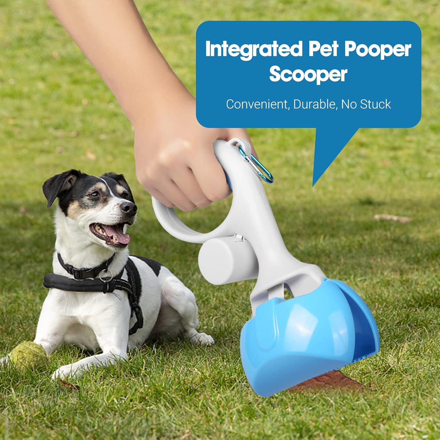 HKM-4246845 Durable Pooper Scooper for Dogs and Cats with Trash Bag Holder, Heavy-Duty ABS Material for Easy Cleanup