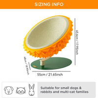 HKM-4247613 Durian Shaped Cat Scratching Bed - 3-in-1 Sisal Rope Scratching Board and Comfortable Resting House for Cat Claw Care