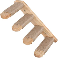 HKM-4247741 Multi-Layer Wooden Cat Wall Ladder - Pine Springboard Stairs for Play and Climbing