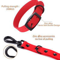HKM-4249149 Pet Silicone Collar and Leash Set for Small and Large Dogs, Waterproof and Easy to Clean