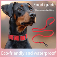 HKM-4249149 Pet Silicone Collar and Leash Set for Small and Large Dogs, Waterproof and Easy to Clean