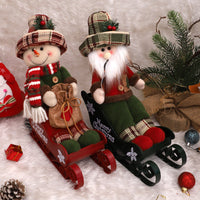 HKM-424915 Sled Doll Christmas Decor in Old Man, Snowman, and Elk Styles