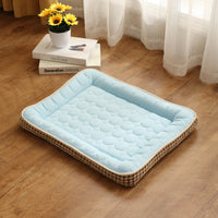 HKM-4249405 Cool Corn Kernel Pet Mat - Soft Cloth Seat Cushion in Blue and Pink, Multiple Sizes Available