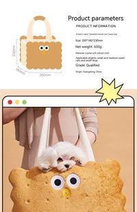HKM-4251581 Portable Sandwich Biscuit Pet Travel Bag for Dogs and Cats - Large Capacity, Anti-Stress Design