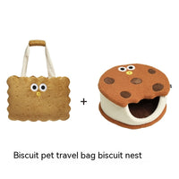 HKM-4251581 Portable Sandwich Biscuit Pet Travel Bag for Dogs and Cats - Large Capacity, Anti-Stress Design