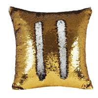 HKM-425171 Two-Tone Sequined Pillowcase with Reversible Plush Back, 40CM x 40CM