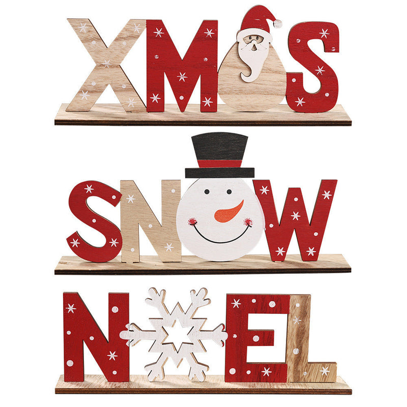 HKM-425235 Creative Wooden Christmas Ornament for Tree and Home Decoration