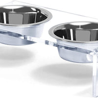 HKM-4252605 Acrylic Pet Feeder - Eco-Friendly Transparent Feeding Rack for Cats and Dogs