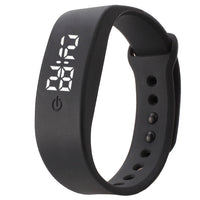 HKM-425299 LED White Light Casual Bracelet for Students - Electronic Month Display, Silicone Strap, Black and White Design