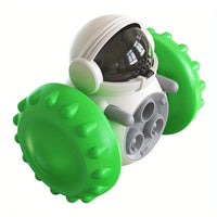 HKM-4253117 Intelligent Food Dispensing Robot Toy for Pets - Green, Mobility & Non-Tipping Design
