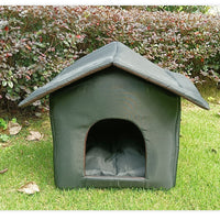 HKM-4253373 Weatherproof Outdoor Shelter for Stray Cats - Detachable Black Nest, Easy to Clean and Non-Slip Design