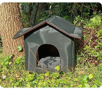 HKM-4253373 Weatherproof Outdoor Shelter for Stray Cats - Detachable Black Nest, Easy to Clean and Non-Slip Design