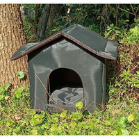 HKM-4253373 Weatherproof Outdoor Shelter for Stray Cats - Detachable Black Nest, Easy to Clean and Non-Slip Design