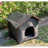 HKM-4253373 Weatherproof Outdoor Shelter for Stray Cats - Detachable Black Nest, Easy to Clean and Non-Slip Design