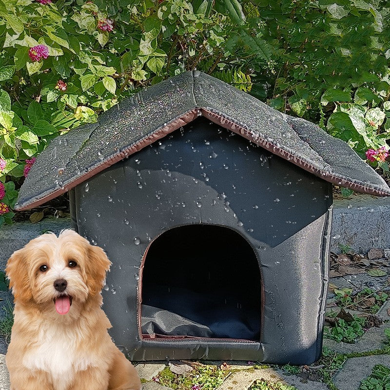 HKM-4253373 Weatherproof Outdoor Shelter for Stray Cats - Detachable Black Nest, Easy to Clean and Non-Slip Design