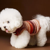 HKM-4253885 Rainbow Striped Sleeveless Sweater Vest for Dogs - Casual Pet Clothing in Blue and Red, Sizes XS to XXL