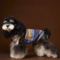 HKM-4253885 Rainbow Striped Sleeveless Sweater Vest for Dogs - Casual Pet Clothing in Blue and Red, Sizes XS to XXL