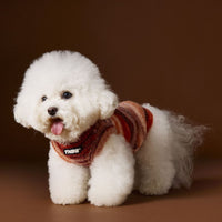 HKM-4253885 Rainbow Striped Sleeveless Sweater Vest for Dogs - Casual Pet Clothing in Blue and Red, Sizes XS to XXL