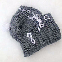 HKM-4254141 Cozy Woolen Winter Hat for Small Dogs - 100% Cotton in Gray, Red, Green Options