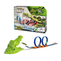 HKM-425427 Crocodile Scene Alloy Race Car Catapult Track for Kids 2-7 Years