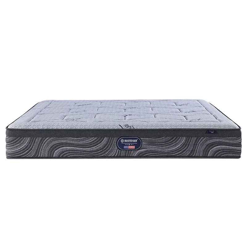 HKM-425491 Queen King Size Black Pocket Spring Mattress with Soft Cooling Foam Top Layer for Hotels