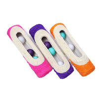 HKM-4255293 Natural Sisal Roller Cat Toy with Sound Balls – 28cm Playful Exercise for Cats