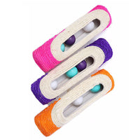 HKM-4255293 Natural Sisal Roller Cat Toy with Sound Balls – 28cm Playful Exercise for Cats