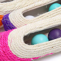 HKM-4255293 Natural Sisal Roller Cat Toy with Sound Balls – 28cm Playful Exercise for Cats