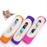 HKM-4255293 Natural Sisal Roller Cat Toy with Sound Balls – 28cm Playful Exercise for Cats