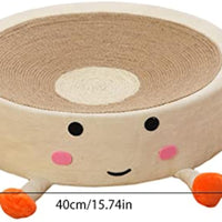 HKM-4256573 Natural Sisal Cat Scratching Board and Nest - Wear Resistant Cat Toy for Indoor Use