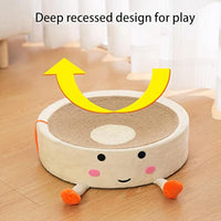 HKM-4256573 Natural Sisal Cat Scratching Board and Nest - Wear Resistant Cat Toy for Indoor Use