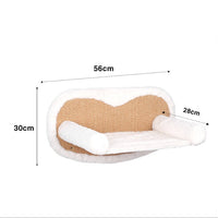 HKM-4256701 Wall-Mounted Cat Climbing Frame with Hanging Scratching Pole and Flannel Hammock