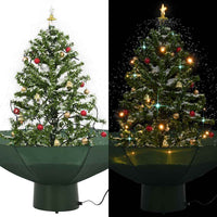 HKM-425747 Snow-Covered Christmas Tree with Lights and Umbrella Base, 75 cm Height