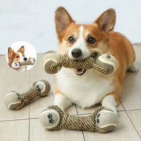 HKM-4257725 Durable Cotton Rope Knot Toy for Medium and Large Dogs - Interactive Chewing Toy