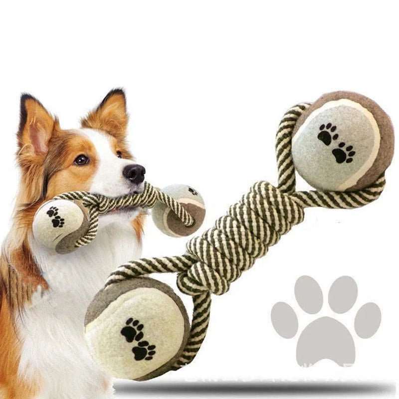 HKM-4257725 Durable Cotton Rope Knot Toy for Medium and Large Dogs - Interactive Chewing Toy