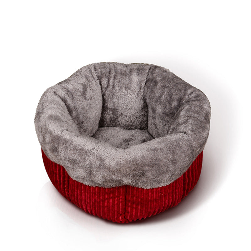 HKM-4259133 Cozy Cat Nest for Winter - Washed Cotton & PP Cotton Filling, Fully Machine Washable