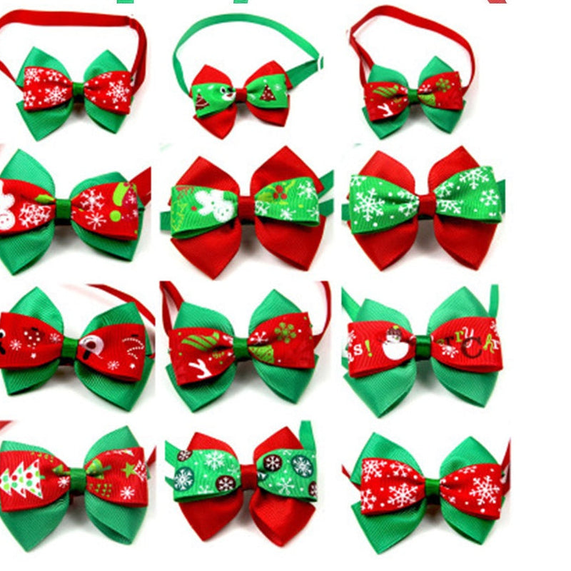 HKM-425939 Festive Cartoon Pet Bow Tie for Dogs and Cats - Christmas Party Decoration, Polyester Material