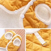 HKM-4259517 Cozy Autumn and Winter Pet Coat for Small Dogs - Schnauzer Teddy Bichon Vest in Yellow and Green