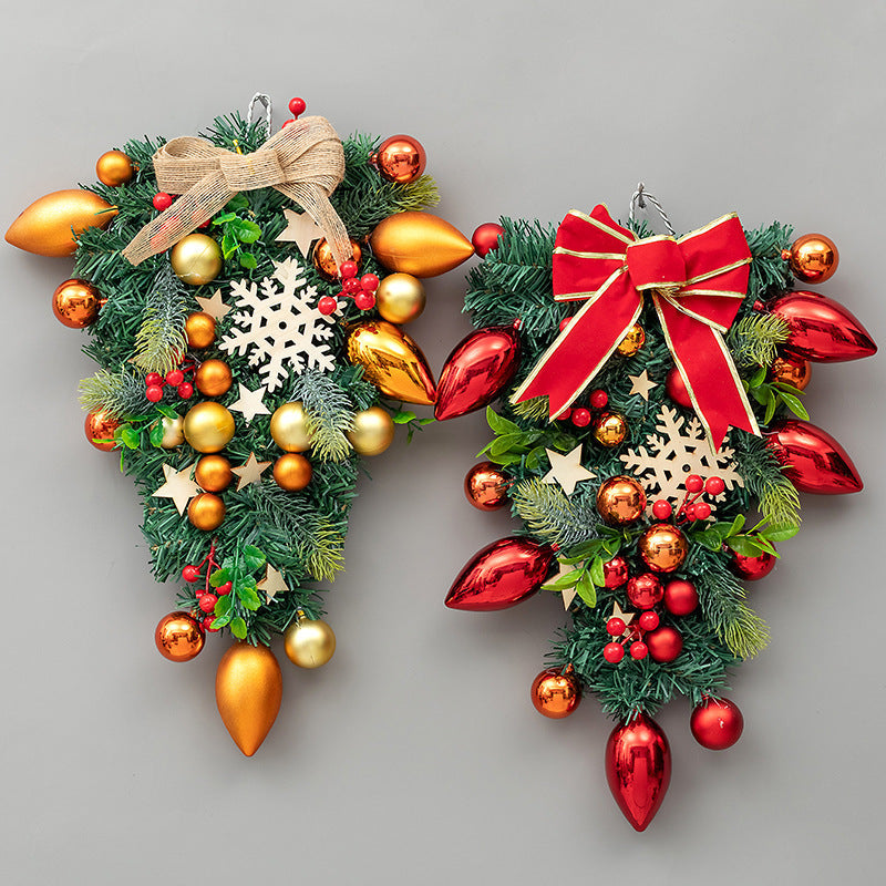 HKM-426067 Upside Down Rattan Christmas Wreath for Elegant Holiday Decor