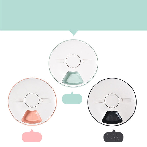 HKM-4261053 Automatic Pet Feeder for Cats and Dogs, 6 Compartments with Power Indicator, Battery Operated