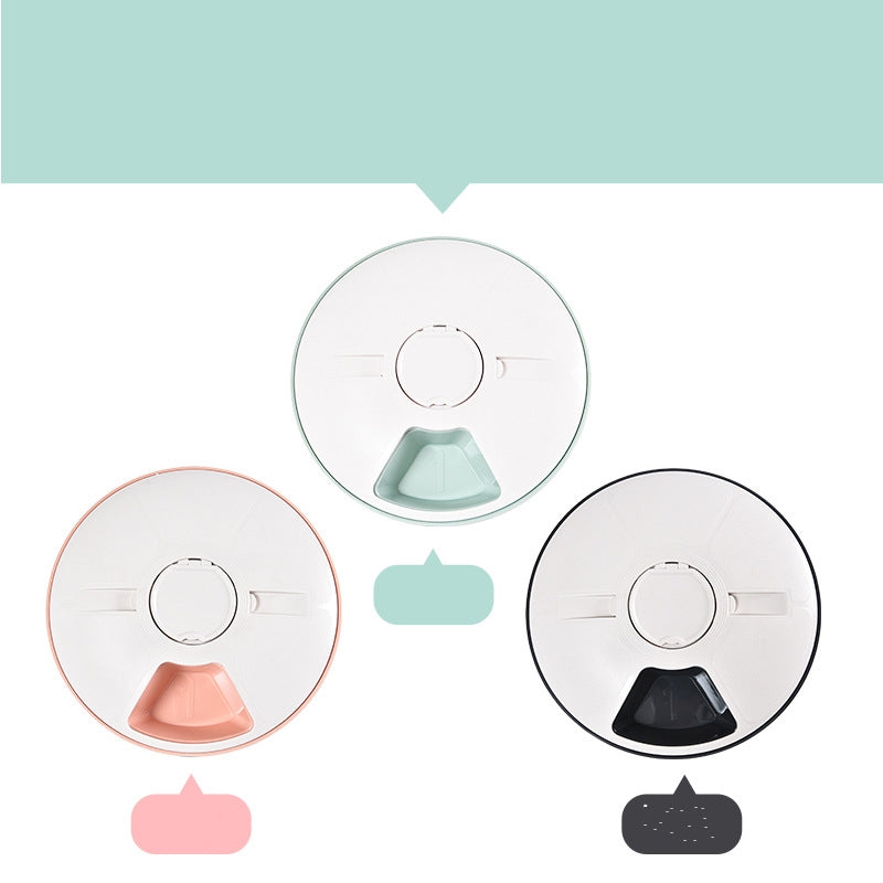 HKM-4261053 Automatic Pet Feeder for Cats and Dogs, 6 Compartments with Power Indicator, Battery Operated